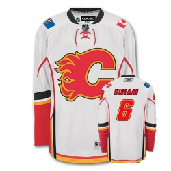 Dennis Wideman Reebok Calgary Flames Premier White Away NHL Jersey