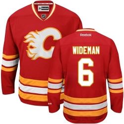 Dennis Wideman Reebok Calgary Flames Authentic Red Third NHL Jersey