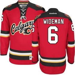 Dennis Wideman Reebok Calgary Flames Authentic Red New Third NHL Jersey