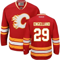Deryk Engelland Reebok Calgary Flames Premier Red Third NHL Jersey
