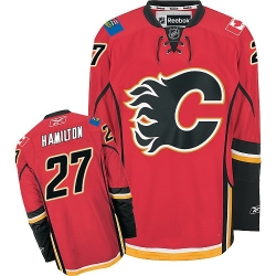 Dougie Hamilton Reebok Calgary Flames Authentic Red Home NHL Jersey
