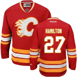 Dougie Hamilton Reebok Calgary Flames Authentic Red Third NHL Jersey