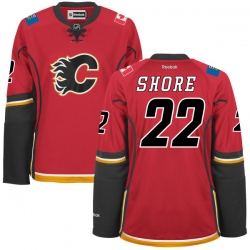 Drew Shore Women's Reebok Calgary Flames Authentic Red Home Jersey