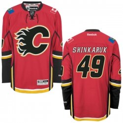 Hunter Shinkaruk Reebok Calgary Flames Premier Red Home Jersey