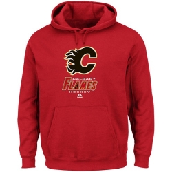 NHL Calgary Flames Majestic Critical Victory VIII Fleece Hoodie - Red