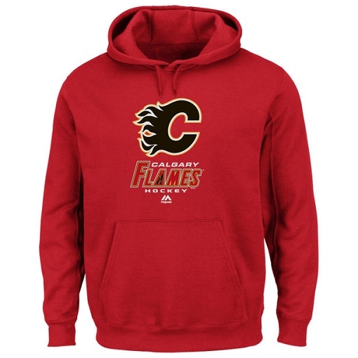 NHL Calgary Flames Majestic Critical Victory VIII Fleece Hoodie - Red