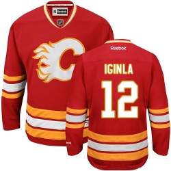 Jarome Iginla Reebok Calgary Flames Authentic Red Third NHL Jersey