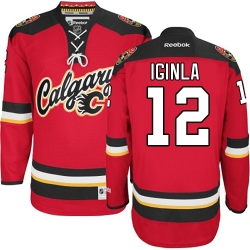 Jarome Iginla Reebok Calgary Flames Authentic Red New Third NHL Jersey