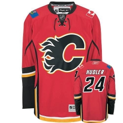 Jiri Hudler Reebok Calgary Flames Authentic Red Home NHL Jersey