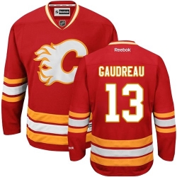 Johnny Gaudreau Reebok Calgary Flames Authentic Red Third NHL Jersey
