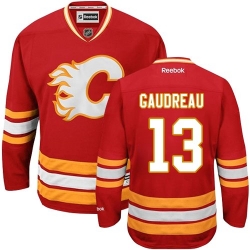 Johnny Gaudreau Reebok Calgary Flames Premier Red Third NHL Jersey