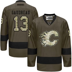 Johnny Gaudreau Reebok Calgary Flames Premier Green Salute to Service NHL Jersey