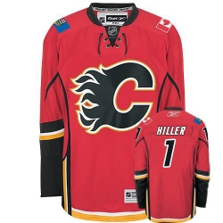 Jonas Hiller Reebok Calgary Flames Authentic Red Home NHL Jersey