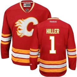 Jonas Hiller Reebok Calgary Flames Authentic Red Third NHL Jersey