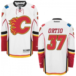 Joni Ortio Reebok Calgary Flames Authentic White Away Jersey