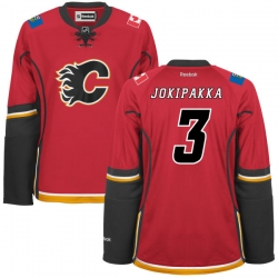 Jyrki Jokipakka Women's Reebok Calgary Flames Premier Red Home Jersey