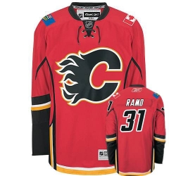 Karri Ramo Reebok Calgary Flames Authentic Red Home NHL Jersey