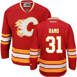 Karri Ramo Reebok Calgary Flames Authentic Red Third NHL Jersey