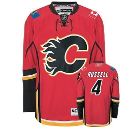 Kris Russell Reebok Calgary Flames Authentic Red Home NHL Jersey