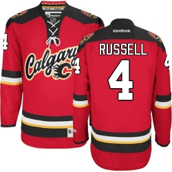 Kris Russell Reebok Calgary Flames Authentic Red New Third NHL Jersey