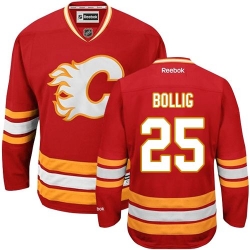 Brandon Bollig Reebok Calgary Flames Authentic Red Third NHL Jersey