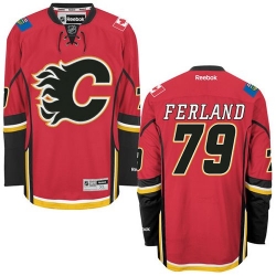 Michael Ferland Reebok Calgary Flames Authentic Red Home NHL Jersey