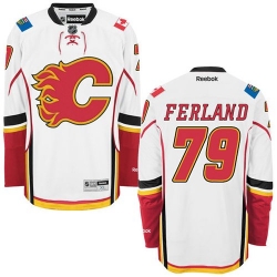 Michael Ferland Reebok Calgary Flames Premier White Away NHL Jersey