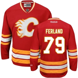 Michael Ferland Reebok Calgary Flames Authentic Red Third NHL Jersey