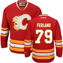 Michael Ferland Reebok Calgary Flames Premier Red Third NHL Jersey