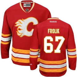 Michael Frolik Reebok Calgary Flames Authentic Red Third NHL Jersey