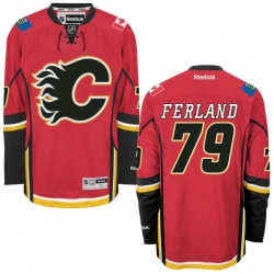 Micheal Ferland Reebok Calgary Flames Authentic Red Home Jersey