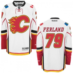 Micheal Ferland Reebok Calgary Flames Authentic White Away Jersey