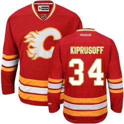 Miikka Kiprusoff Reebok Calgary Flames Authentic Red Third NHL Jersey