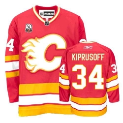 Miikka Kiprusoff Reebok Calgary Flames Authentic Red 30th Patch NHL Jersey