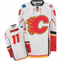 Mikael Backlund Reebok Calgary Flames Authentic White Away NHL Jersey