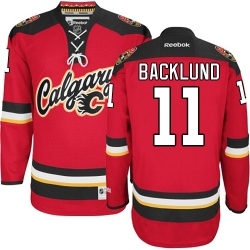 Mikael Backlund Reebok Calgary Flames Premier Red New Third NHL Jersey