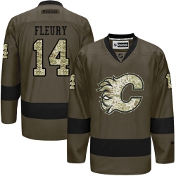 Theoren Fleury Reebok Calgary Flames Authentic Green Salute to Service NHL Jersey