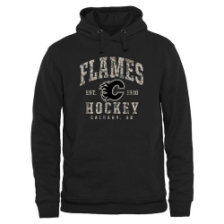 NHL Calgary Flames Black Camo Stack Pullover Hoodie