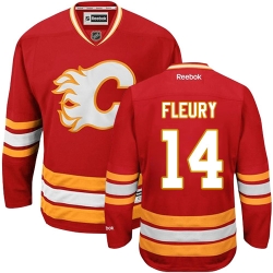 Theoren Fleury Reebok Calgary Flames Authentic Red Third NHL Jersey