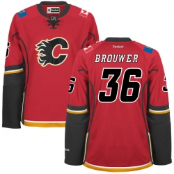 Troy Brouwer Women's Reebok Calgary Flames Premier Red Home Jersey