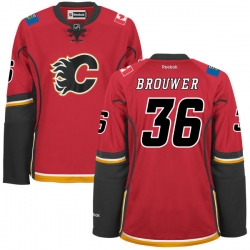 Troy Brouwer Women's Reebok Calgary Flames Authentic Red Home Jersey