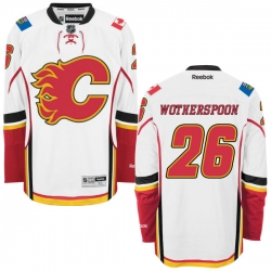 Tyler Wotherspoon Reebok Calgary Flames Authentic White Away Jersey