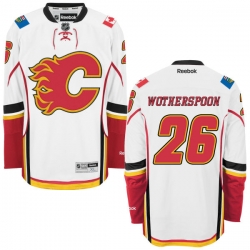 Tyler Wotherspoon Youth Reebok Calgary Flames Authentic White Away Jersey