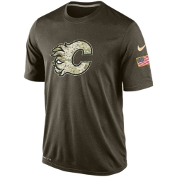 NHL Calgary Flames Nike Olive Salute To Service KO Performance Dri-FIT T-Shirt