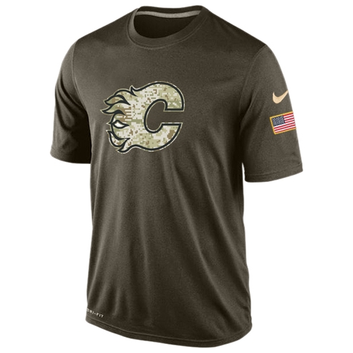 NHL Calgary Flames Nike Olive Salute To Service KO Performance Dri-FIT ...