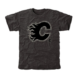 NHL Calgary Flames Black Rink Warrior Tri-Blend T-Shirt