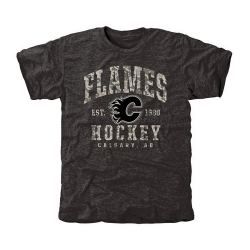 NHL Calgary Flames Black Camo Stack Tri-Blend T-Shirt