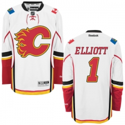 Brian Elliott Reebok Calgary Flames Authentic White Away Jersey