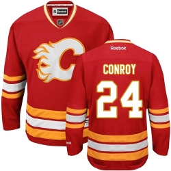 Craig Conroy Reebok Calgary Flames Authentic Red Third NHL Jersey
