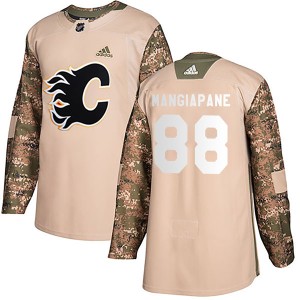 Andrew Mangiapane Youth Adidas Calgary Flames Authentic Camo Veterans Day Practice Jersey